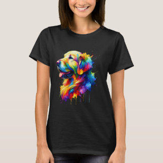 Grappige spetterende kunst Golden Retriever GR Hon T-shirt