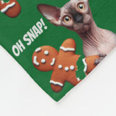 Grappige Sphynx Kat Gingerbread Man Oh Snap Deken (Hoek)