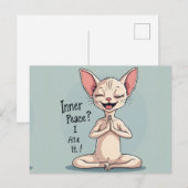 Grappige Sphynx Kat Innerlijke Vrede Kunst Briefkaart (Voorkant / Achterkant)