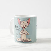Grappige Sphynx Kat Innerlijke Vrede Kunst Koffiemok (Voorkant links)
