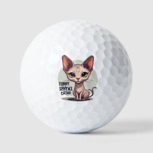 Grappige Sphynx Kat Vader Cartoon Kunst Golfballen