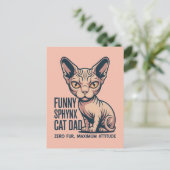 Grappige Sphynx Kat Vader Illustratie Briefkaart (Staand voorkant)
