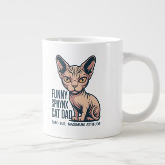 Grappige Sphynx Kat Vader Illustratie Grote Koffiekop
