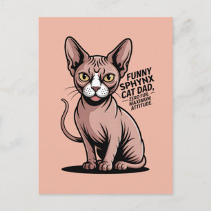 Grappige Sphynx Kat Vader Vector Kunst Briefkaart