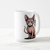 Grappige Sphynx Kat Vader Vector Kunst Koffiemok (Voorkant rechts)