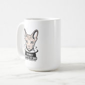 Grappige Sphynx Kat Vader Vector Kunst Koffiemok (Voorkant links)