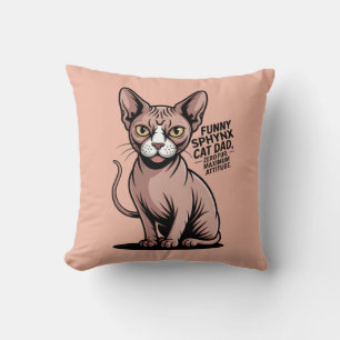Grappige Sphynx Kat Vader Vector Kunst Kussen