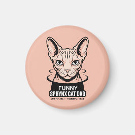 Grappige Sphynx Kat Vader Vector Kunst Magneet