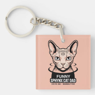 Grappige Sphynx Kat Vader Vector Kunst Sleutelhanger