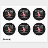 Grappige Sphynx Regels Sphynx Kat Eigenaar Haarloz Ronde Sticker (Vel)