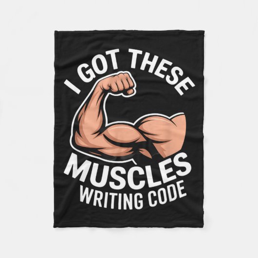 Grappige spieren die code schrijven zeggen program fleece deken (Voorkant)
