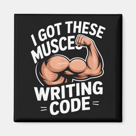 Grappige spieren die code schrijven zeggen program magneet (Voorkant)