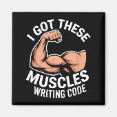Grappige spieren die code schrijven zeggen program magneet (Voorkant)