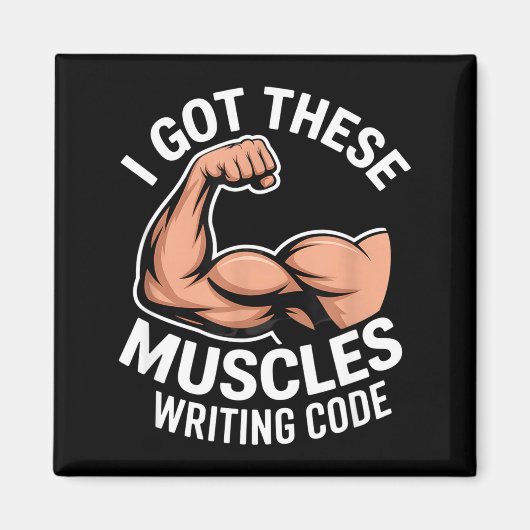 Grappige spieren die code schrijven zeggen program magneet (Voorkant)