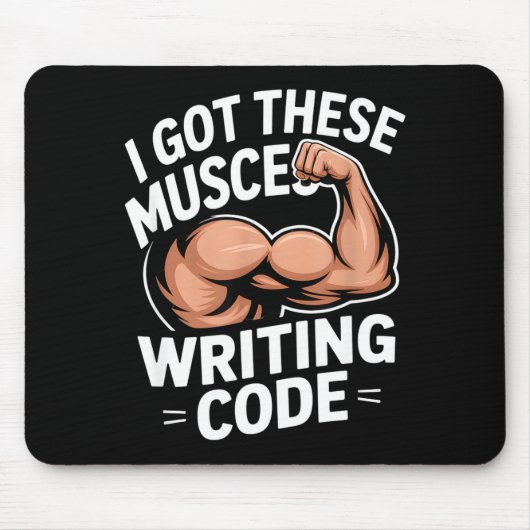 Grappige spieren die code schrijven zeggen program muismat (Voorkant)