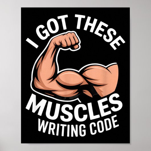 Grappige spieren die code schrijven zeggen program poster (Voorkant)