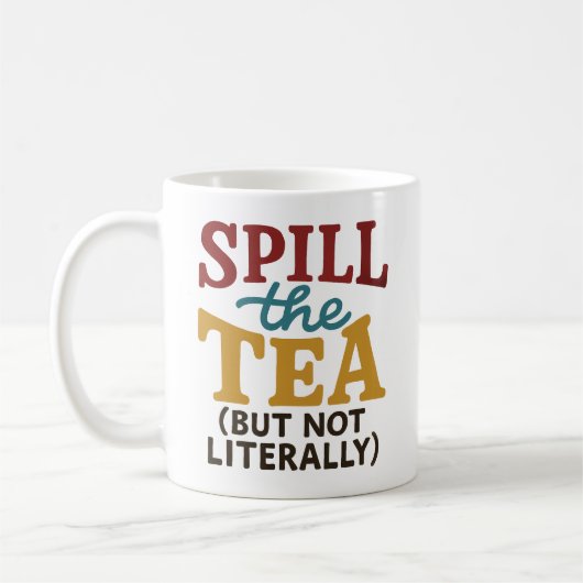 Grappige "Spill the Tea" Mok – Humor Cup (Links)