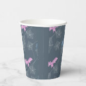 Grappige spin en vleermuis in een web papieren bekers (Rechts)