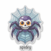 Grappige spin met een schedel sticker (Voorkant)