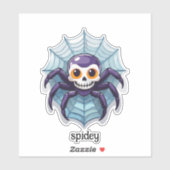 Grappige spin met een schedel sticker (Vel)