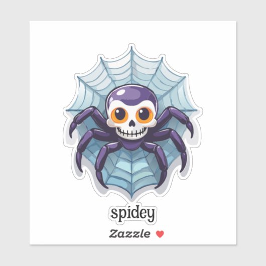 Grappige spin met een schedel sticker (Vel)
