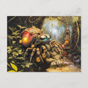 Grappige spin met slak Shell Body in Fantasy Force Briefkaart