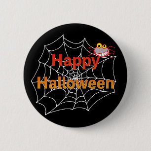 Grappige spin op Halloween Web Ronde Button 5,7 Cm