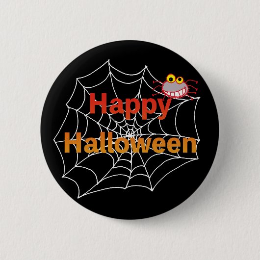 Grappige spin op Halloween Web Ronde Button 5,7 Cm (Voorkant)