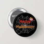 Grappige spin op Halloween Web Ronde Button 5,7 Cm (Voorkant /achterkant)