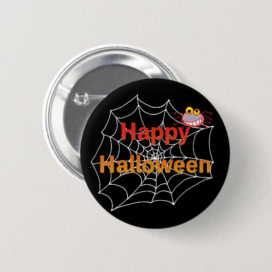 Grappige spin op Halloween Web Ronde Button 5,7 Cm (Voorkant /achterkant)
