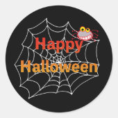 Grappige spin op Halloween Web Ronde Sticker (Voorkant)