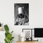 Grappige spin toiletpapier rol badkamer kunstprint poster (Thuiskantoor)