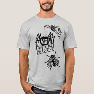 Grappige Spin Vertelt Bezoek Mijn Website Cartoon T-shirt