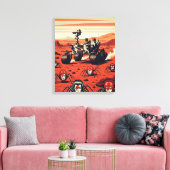 Grappige Spinnen van Mars Canvas Afdruk (Insitu (Woonkamer))
