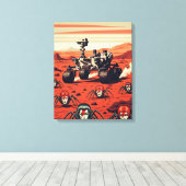 Grappige Spinnen van Mars Canvas Afdruk (Insitu (Houten vloer))