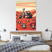 Grappige Spinnen van Mars Canvas Afdruk (Insitu (Slaapkamer))