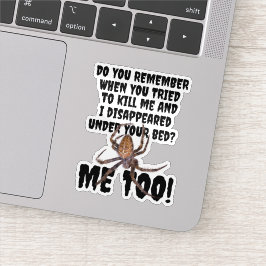 Grappige Spinnenwraak Halloween Sticker