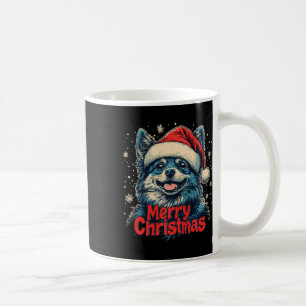 Grappige Spitz Santa Hat Vrolijke Kerstmis Kerstmi Koffiemok