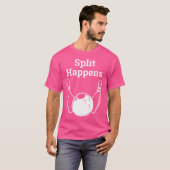 Grappige split gebeurt bowlen t-shirt (Voorkant volledig)