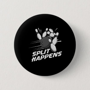 Grappige Split Gebeurt Bowling Team Bowling Ploeg Ronde Button 5,7 Cm