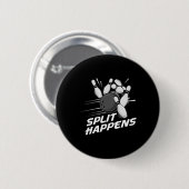 Grappige Split Gebeurt Bowling Team Bowling Ploeg Ronde Button 5,7 Cm (Voorkant /achterkant)