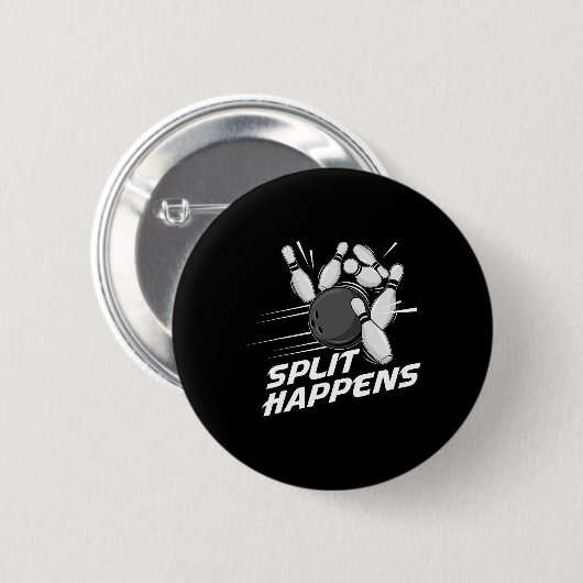 Grappige Split Gebeurt Bowling Team Bowling Ploeg  Ronde Button 5,7 Cm (Voorkant /achterkant)
