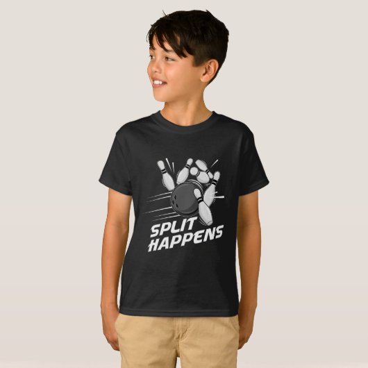 Grappige Split Gebeurt Bowling Team Bowling Ploeg T-shirt (Voorkant volledig)