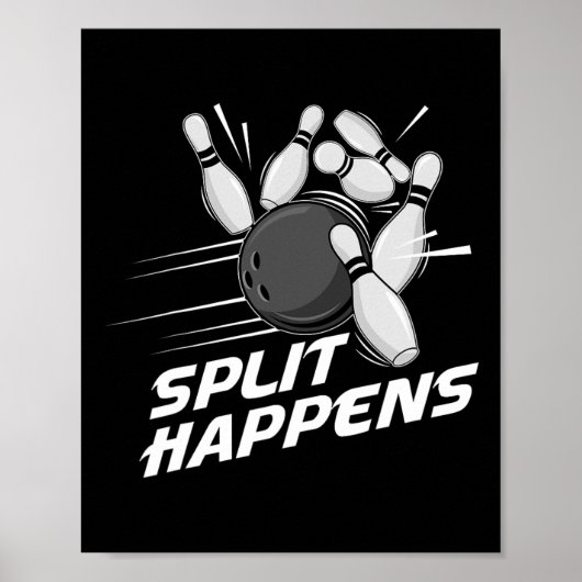 Grappige Split Gebeurt Bowling Team Bowling Squad Poster (Voorkant)
