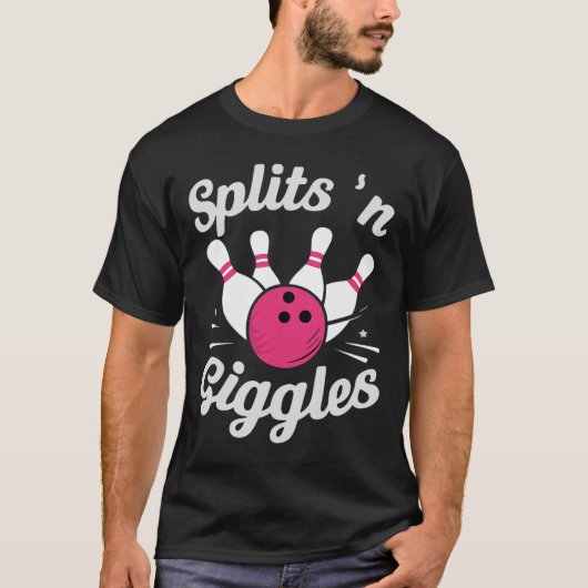Grappige Splits N Gegiechel Bowling Bowler Bowling T-shirt (Voorkant)