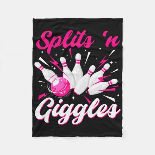 Grappige Splits n Gegiggel Bowling Team Lieve Bowl Fleece Deken (Voorkant)