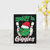 Grappige Splits n Giggles Bowling Speler Kerst Bo Kaart (Gele Bloem)