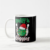 Grappige Splits n Giggles Bowling Speler Kerst Bo Koffiemok (Links)