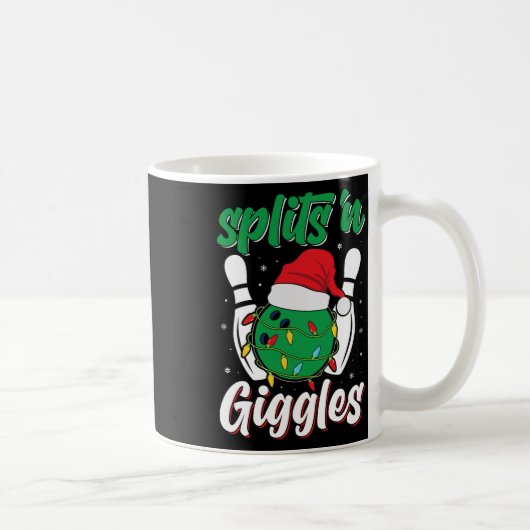 Grappige Splits n Giggles Bowling Speler Kerst Bo Koffiemok (Rechts)