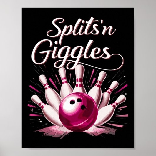 Grappige Splits n Giggles Bowling Team Lieve Bowle Poster (Voorkant)